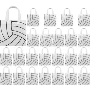MIMIND 24 Pieces Volleyball Non-Woven Party Favor Bags with Handles 7.8 x 7.8 Inch Volleyball Party Favor Bags Goodie Treat Candy Bags for Sports Theme Party Baby Shower Birthday