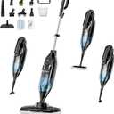 Steam Mop, 12-in-1 Powerful Handheld Steam Cleaner Detachable Steam Mops for Floor Cleaning, 550ML Removable Tank, 23FT Power Cable, MultiPurpose Steamer for Hardwood, Tile, Grout, Furniture, Black
