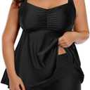 Aqua Eve Women Plus Size Tankini Swimsuits with Shorts Bathing Suits Two Piece Swimwear 20W