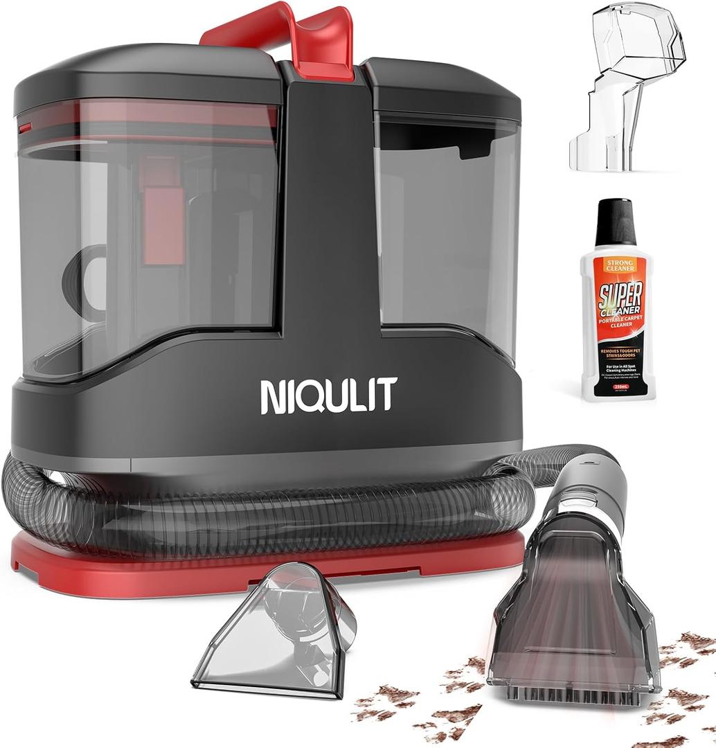 Portable Carpet & Upholstery Spot Cleaner Machine, with Brush head and Solution