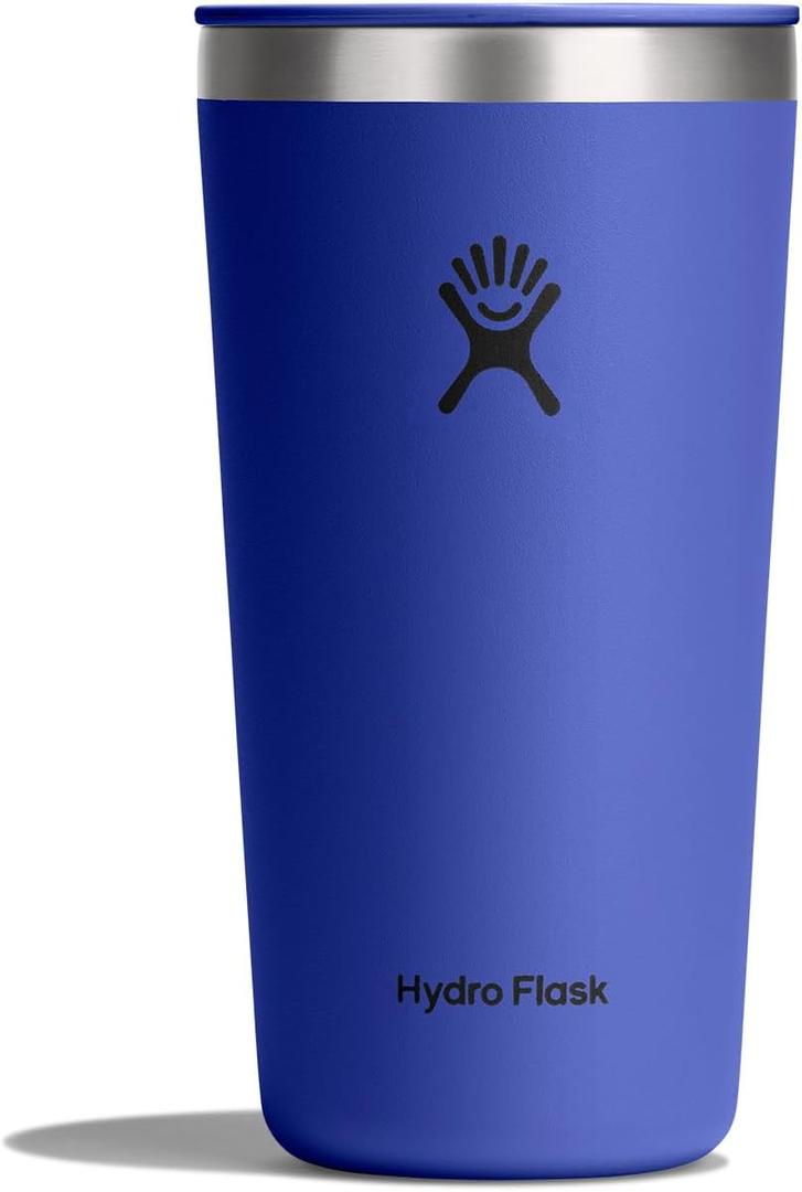 Hydro Flask All Around Tumbler Press-In Lid, Insulated Travel Mug, Stainless Steel Coffee Cup 20 Oz Capri Blue