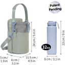 Wandering Nature Water Bottle Holder with Strap 32oz Insulated Water Bottle Carrier Sling Bag with Phone Pocket Water Bottle Pouch for Hiking Walking(Patent Pending)