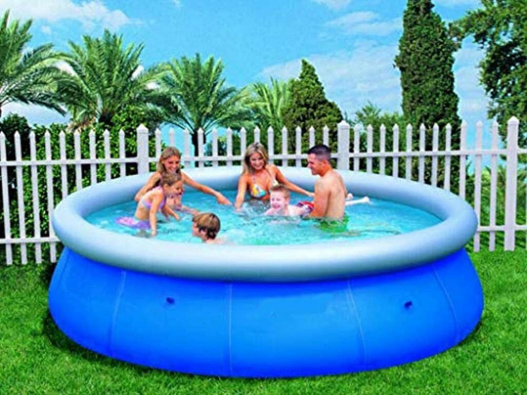 Inflatable Pool, Prompt Set Round Family Swimming Paddling Pool Garden Outdoor 8'10'12'ft,10ft Pool