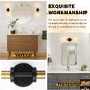 Baocuz 2-Light Bathroom Lighting Fixtures Over Mirror, Black and Gold Vanity Lights for Bathroom, Modern Sconces Wall Lighting with Clear Glass for Bathroom, Bedroom, Living Room (1-Pack)