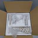 DN DECONATION Reindeer and Christmas Tree Decoration Set Of 5 Xmas Deer Figurines and Tree Statues White & Gold Resin Christmas Figurines for Table Decor, Mantle Decor, Holiday Decorations Indoor