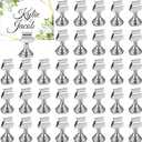 Kathfly 36 Pcs Wedding table Number Holders 1.7 Inch Metal Silver Mini Place Card Holders Bulk Harp-clip Table Sign Stands Card Holder Display Picture Memo Notes Menu for Restaurants Birthday Decor