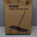 Lawn Leveling Rake - Heavy Duty Yard Leveler , Reinforced Welds, 74" Adjustable Handle, Reversible Plate for Soil, Dirt, Ground, Backyard Top Dressing, Landscaping (17x10 inch)