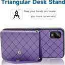 Compatible with TCL 30Z/30 LE T602DL Wallet Case with Crossbody Shoulder Strap and Stand Leather Credit Cell Accessories Phone Cover for TCL30Z 30 Z 30LE 4G LTE 2022 6.1 inch Women Purple