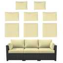 Kimunuk 8p Outdoor Cushion Slipcovers Outdoor Patio Cushions Covers Replacement Waterproof with Zipper for 3-Seat Outdoor Rattan Sofa Patio Furniture Cushion Covers Light Yellow, Covers Only