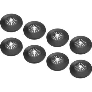 PATIKIL Water Pipe Cover Decoration Fit 0.55"-1.14"(14-29mm), 8 Pcs Flange Water Pipe PP Plastic Escutcheon Plate Collar Drain Line Cover Radiator for Wall Pipe Tube Decor, Black