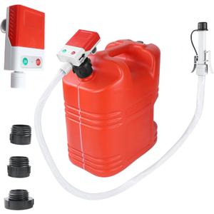 Fuel Transfer Pump, 3.8 GPM, Auto-Stop Nozzle, 51-inch Hose with 3 Tank Fittings, Battery-Powered Portable Siphon Pump for Oil, Gasoline, and Diesel (orange)