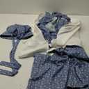 Nuoqi Prairie Dress Women Colonial Pioneer Dress with Bonnet Adult Colonial Costumes. Color Blue, Size L