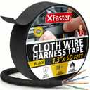 2 x XFasten Wire Harness Tape, 1.3-Inch x 50-Foot, High Temp Wiring Loom Harness, Self-Adhesive Felt Cloth Electrical Tape for Automotive Engines, Noise Dampening, and Cable Protection