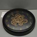 Clockswise 16'' Industrial Exposed Rotating Gear Wall Clock Steampunk Aesthetic with Vintage-Inspired Design Rustic Accents & Mechanical Charm Perfect for Living Room Bedroom Office or Entryway Dcor