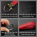 Turcee Leather Car Keychain, Creative Personality Leather Key Fob, Universal Key Fob Keychain for Men and Women (Red)