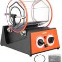 VEVOR 11lbs/5kg Capacity Mini Tumbler Machine with 0-60 Minutes Timer, 5 Speeds Jewelry Rotary Finisher for Surface Polishing Grinding Buffing Gemstones Jewels Coins, Orange+Black, KD-20001