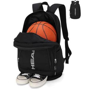 HEAD Gym Tennis Backpack for Men with Shoes Pocket Fits 15.6 inch Laptop, One Size (Black)