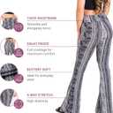 SATINA High Waisted Flare Leggings for Women - Yoga Pants for Women - Buttery Soft Bell Bottom Palazzo - Versatile Sizing (Medium, Leafy Black)