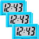 Frienda 3 Pieces Mini Digital Clock Small Digital Clock Stick on Battery Operated Self Adhesive Bracket for Car Dashboard Fridge (Blue)