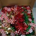 5 Ft Pop Up Christmas Tree with Lights, Red Green Gold Skinny Tinsel Pencil Tree Lollipop 50 Colorful Light Timer Battery Operated Christmas Tree Collapsible Xmas Decoration for Home Holiday Indoor