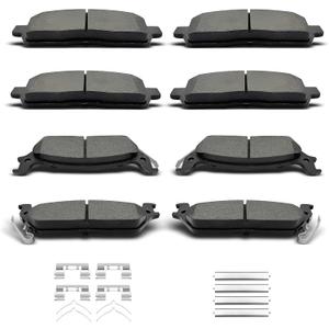 D1012 D1083 Front Rear Ceramic Brake Pads Set 8pcs With Clips Fit For 2004-2008 Ford F-150,For 2006-2008 Lincoln Mark LT