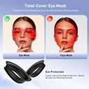 Red Light Therapy for Eyes, 630nm & 850nm Infrared Eye Pods for Eye Bags, Dark Circles, and Wrinkles, Red Light Therapy Glasses with Light-Blocking Eye Mask to Reduce Puffiness and Fine Lines Black