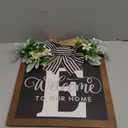 Last Name Year Round Front Door Wreath Front Porch Decoration 26 Letter Welcome Sign with Eucalyptus Garland and Bow Spring Wreaths for Front Door Outside Hanger Garland E