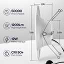 POWERASIA 12 Pack 6 Inch 5CCT Dimmable LED Recessed Lights, Metal LED Retrofit Can Lights 12W=75W, 1200LM, Selectable 2700K-6000K, ETL and Energy Star Certified