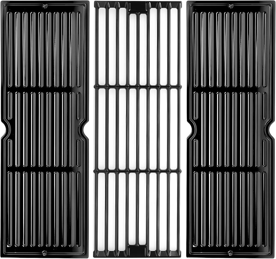 Hisencn Porcelain Cast Iron Grill Grates & Griddle Plate for Char-Griller Grills, Replacement Parts for Chargriller Grill, Even Heat Retention, Prevent Food Falling, Fits Models 5050, 5650, 4000, 3000