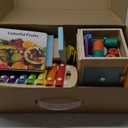 Wooden Montessori Toys for 1+ Year Old, 9 in 1 Learning Educational Toys for Toddler with Educational Box, Xylophone, Pound Bench, Shape Puzzle and More, Baby Toy Gift for 12-18 Months