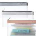 Mr. Pen- Clear Pencil Pouch, 3 Pack, Clear Pencil Case, Pencil Bags (Dusty Rose)