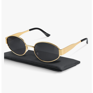 livho 2025 Trendy Oval Sunglasses - Stylish Polarized Shades for Everyday - Retro Metal Frames