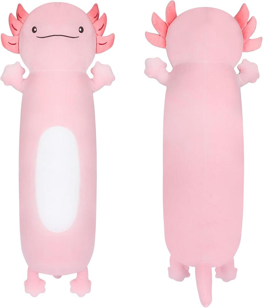 Dalmao 36" Giant Pink Axolotl Stuffed Animal, Cute Soft Long Axolotl Plush Large Body Pillow Big Squishy Plushies Toy, Gift for Kids, Boys, Birthdays