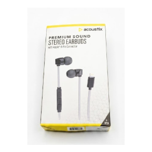 Acoustix Premium Sound Stereo Earbuds with Apple 8-Pin Connector