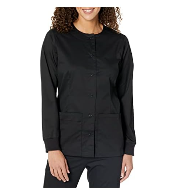 Amazon Essentials Women's Scrub Snap Jackets – 1 in Size M, 1 in Size L