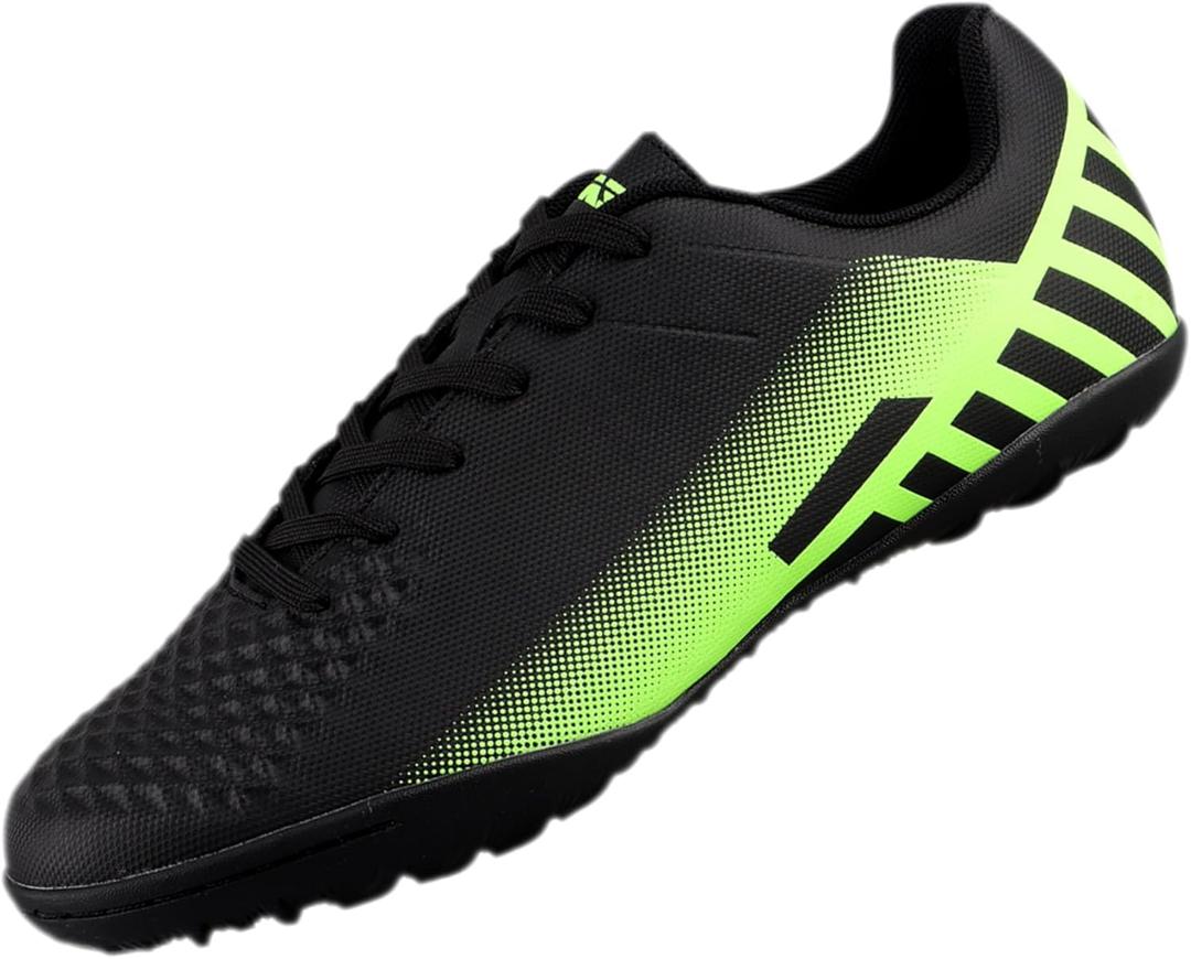 Vizari Santos Turf Soccer Shoes for Teen & Adult | Lightweight Football Turf Shoes with Dual Color Synthetic Upper | Durable Athletic Turf Shoes with Rubber Outsole for Men and Women (12, Black/Green)