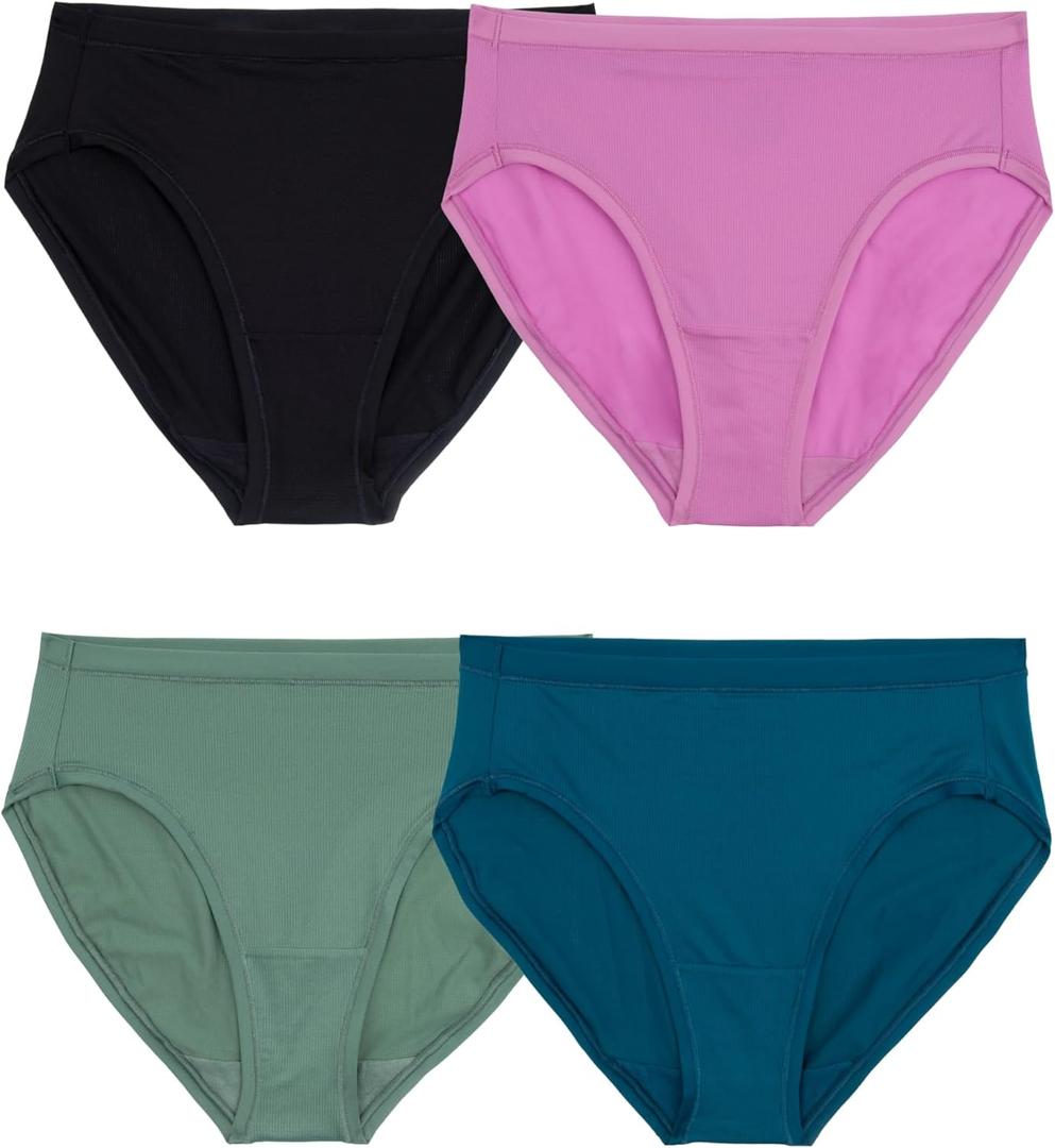 Fruit of the Loom Women's Getaway Collection, Cooling Mesh Underwear, Lightweight & Breathable (6, Bikini - Colors May Vary)