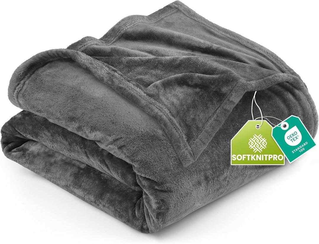 Utopia Bedding Fleece Blanket King Size Grey (90x102 Inches) Ultra Soft Warm Lightweight Microfiber Breathable Anti-Static Cozy Winter Bed Blanket, All-Season Home Decor Gift for Men & Women