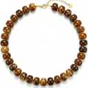 Chunky Colorful Beaded Necklace for Women Boho Summer Statement Resin Choker Necklaces Beach Jewelry Accessories