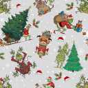 Febbleshow Funny Christmas Wrapping Paper for Boys Girls Kids - Xmas Gift Wrap with Green Monster, Trees, Snowflakes & Presents - 4 Jumbo Sheets, 28" x 40" Each (32 sq. ft ttl), Easy to Store Pack of 2