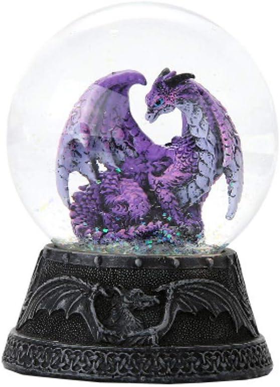 Pacific Giftware Dragon Ball Water Globe with Glitters 80mm Resin Figurine Home Decor Gift Collectible (Hoarfrost Purple)