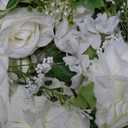 DearHouse 2Pack Artificial Peony Flower Garland - Silk Peony Garland with White Flowers for Wedding Party Table Decoration,6ft/Strand