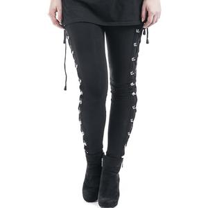 xxxiticat Women's Sexy Black Satin Side Lacing Solid Pants Long Bodycon High Waist Bandage Slim Thick Lace Up Leggings (2XL)