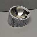 SuperDesign Mess Free 15 Slanted Bowl for Dogs and Cats, Tilted Angle Bulldog Bowl Dog Feeder, Non-Skid & Non-Spill, Easier to Reach Food L/2 Cup Marble Pattern