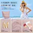 Graduation Gifts | Initial Makeup Bag for Women Personalized Gifts for Bridesmaid Teachers Friend Female College Cosmetic Travel Toiletry Bag(Pink,M)
