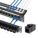 Tecmojo UL Listed 24-Port Cat6 UTP Patch Panel with Inline Keystone Couplers, 19-Inch 1U Rack Mount with Removable Back Bar, Network Patch Panel for Cat6/Cat5e/Cat5 Cabling