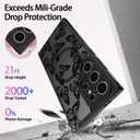 SEXYMOM Magnetic for Samsung Galaxy S24 Ultra Case - Wireless Charging Compatible,Cute Floral Design for Women and Girls,Slim Fit Translucent Matte Phone Case - Little Butterfly