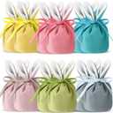 Funtery Easter Bunny Gift Bags Rabbit Ear Velvet Bags with Drawstrings 4.7 x 3.7 Inch Bunny Gift Pouches Party Favors for Baby Kid Basket Party Supplies Candy Treat Jewelry, 6 Color(12 Pcs)