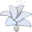 CHEZBABY Stained Glass Night Light Plug into Wall Lamp Decorative Accent Nightlight for Hallway Bedroom Bathroom Kitchen Home Décor(Lily)