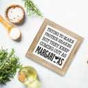 Trying to Make Protein Shakes But Margarita Sign, Kitchen Bar Decor, Funny Kitchen Decoration for Table Shelf, Rustic Farmhouse Home Decor, Desk Decors Art, Decorative Wooden Plaque